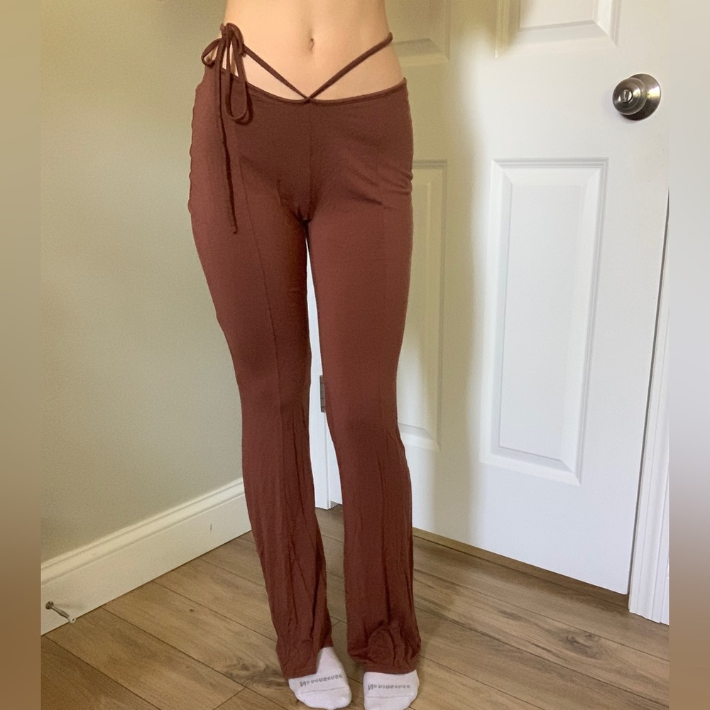 Pacsun brown pants with waist tie